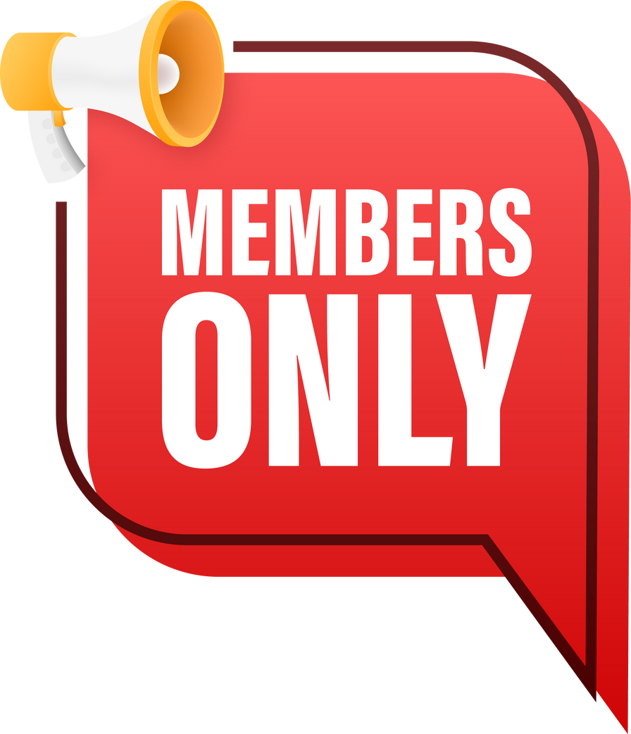 Members Only Sign and Door Handle. Exclusive and priority. Vector stock illustration.